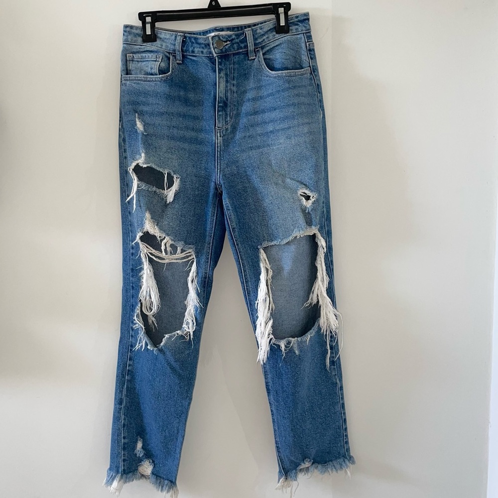 High Waisted Ripped Jeans